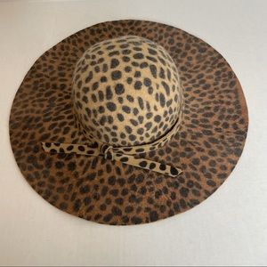 Jeanne Simmons Cheetah Wool Wide Floppy Hat